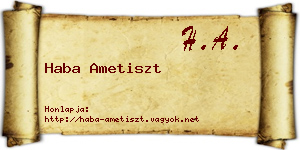 Haba Ametiszt névjegykártya